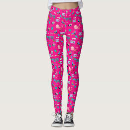 Legging 80s Costume Vibrant pink Retro culture pop