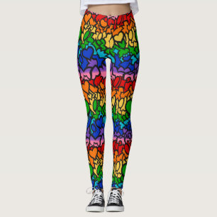 Legging 8-Listras Arco-íris Orgulho Squiggle