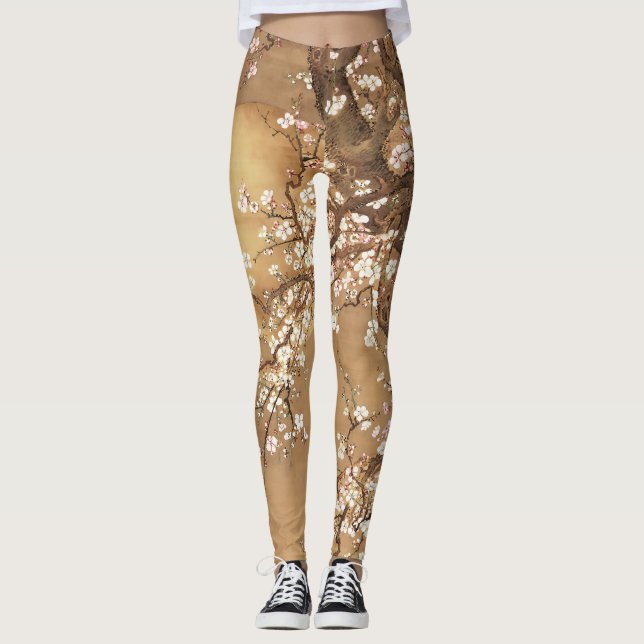 Legging A ameixa japonesa floresce à lua (Frente)