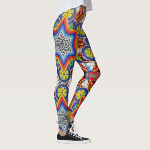 Legging A arte de Huichol, a banda folk-art mexicana, func