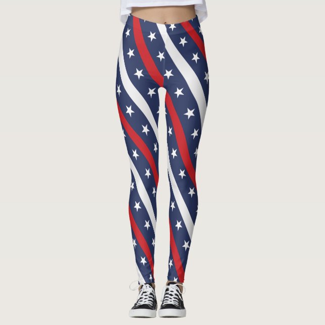 Legging A bandeira Americana Mais Patriótica | 4 De Julho  (Frente)