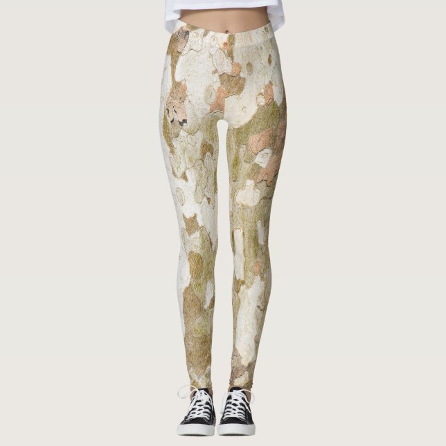 Legging A camuflagem da árvore planificada parece um padrã (Frente)