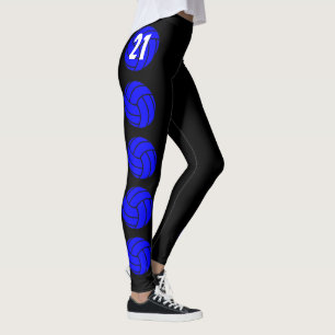 Legging A compressão azul feita sob encomenda do voleibol