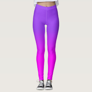 Legging A cor de néon da máscara de Ombre do rosa roxo e