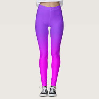 Legging A cor de néon da máscara de Ombre do rosa roxo e