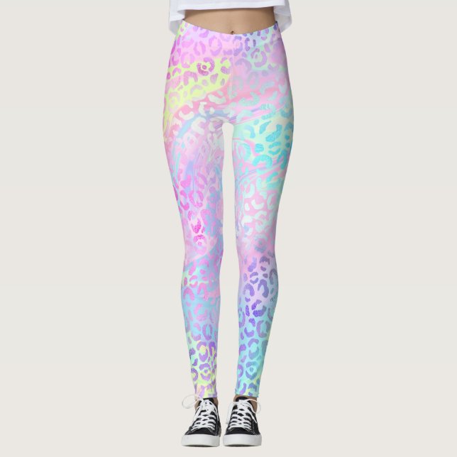 Legging A Design 10 da Série Leopardo Iridescente (Frente)
