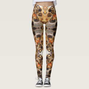 Legging A foto extravagante da rocha da pele do leopardo