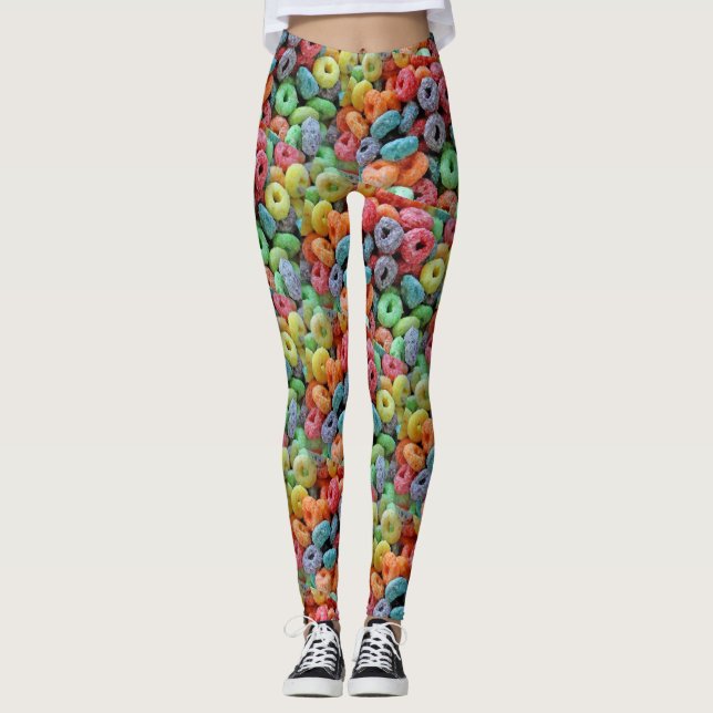Legging A fruta frutado do cereal das mulheres dá laços em (Frente)