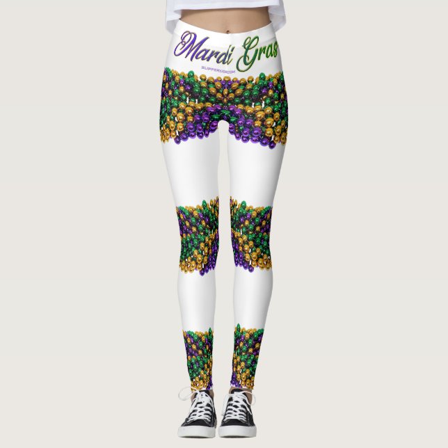 Legging A imagem icônica de SlipperyJoe com tema Mardi Gra (Frente)