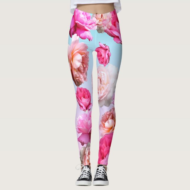 Legging A ioga cor-de-rosa romântica de Athleisure dos (Frente)