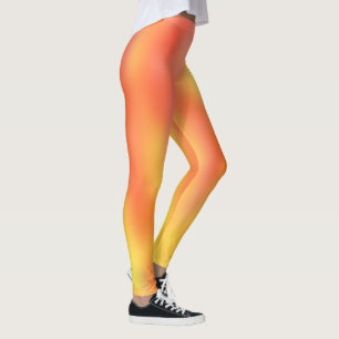 Legging A laranja vermelha colorida arde o teste padrão d