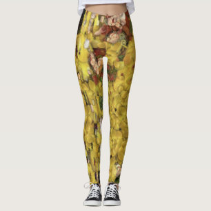 Legging A Mancha de Arte de Disco Vegetal com Beijo-Limão