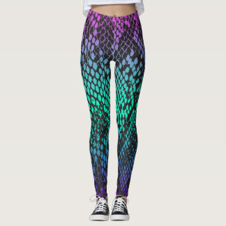 Legging A Multi-Cor desvanece-se caneleiras de Snakeskin