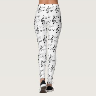 Legging A "música nota" caneleiras
