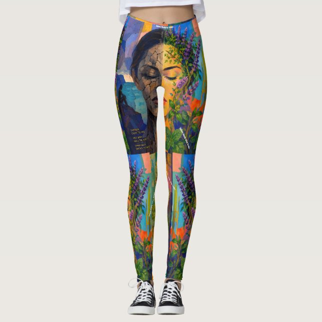 Legging A Natureza Repara o que Quebra (Com legenda) (Frente)