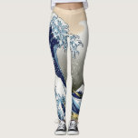 Legging A Onda de Excelente de Kanagawa<br><div class="desc">Vintage arte japonesa A onda Excelente de Kanagawa ou a onda ...  trabalho de arte no estilo ukiyo-e de um excelente mestre Katsushika Hokusai ...  arte vintage em produtos modernos leggings de impressão de produtos de Ricaso</div>
