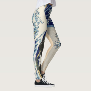 Legging A onda de Excelentes de Kanagawa Hokusai