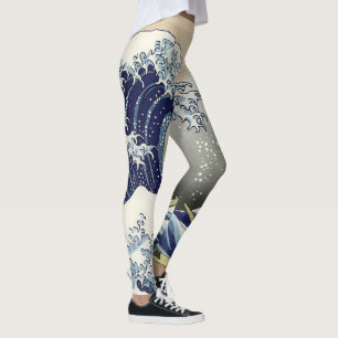 Legging A onda do Excelente de Kanagawa Katsushika Hokusai