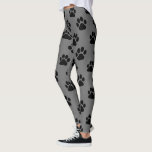 Legging A pata grande do cão imprime o teste padrão<br><div class="desc">Caneleiras do divertimento para amantes do cão</div>