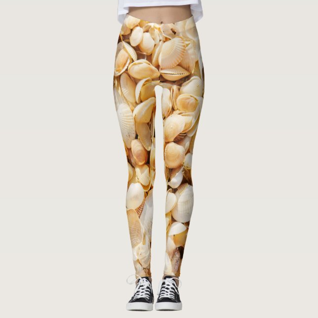 Legging A praia de verão texturizou Seashell. (Frente)