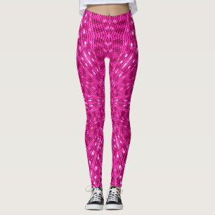 Legging A sereia cor-de-rosa legal escala caneleiras da
