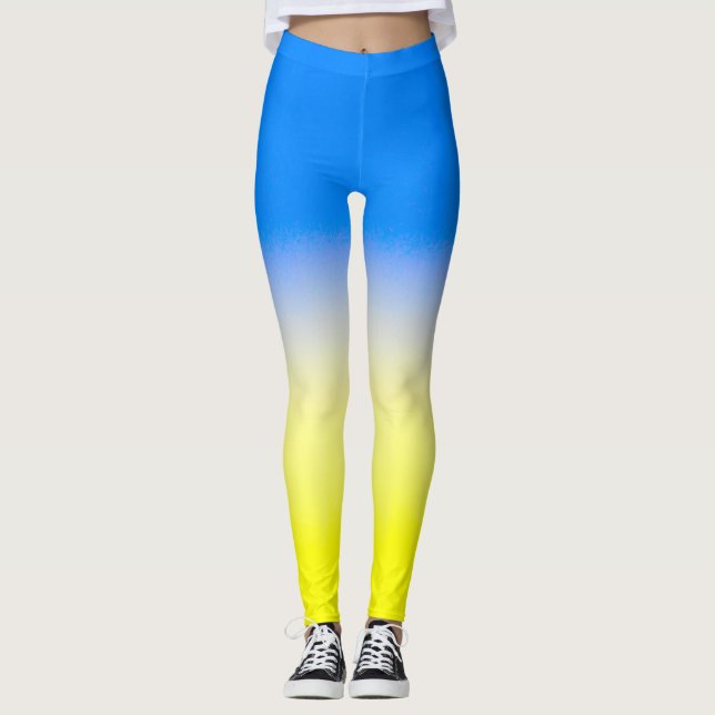 Legging A Ucrânia Azul e Amarela inspirou a paz contra a g (Frente)