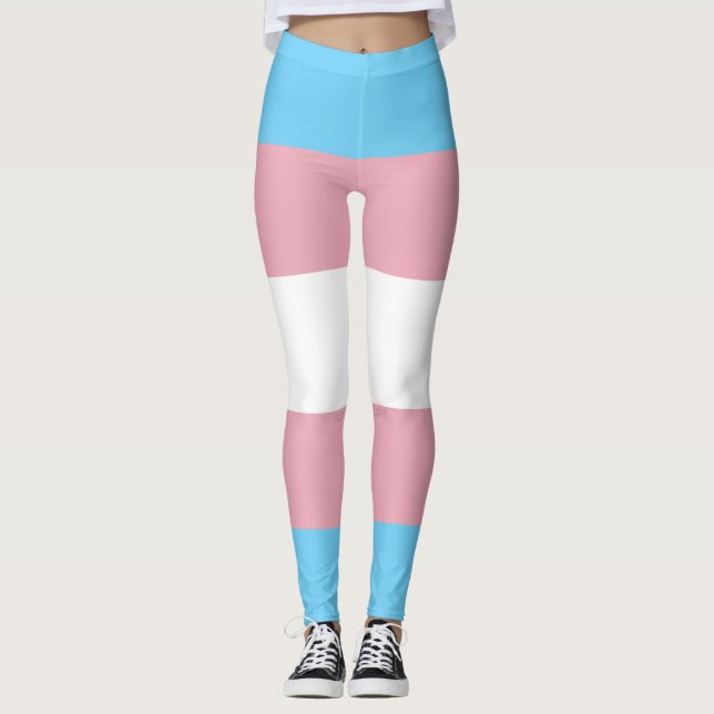 Legging A visibilidade da bandeira do orgulho transgênero  (Frente)