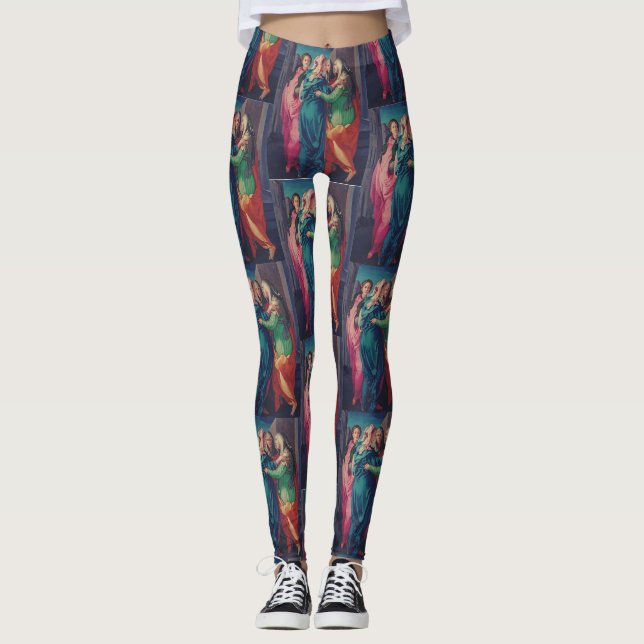 Legging A Visitação por Pontormo Arte Fina Maneirista (Frente)