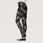 Legging abacaxi cor-de-rosa do ouro do mármore preto<br><div class="desc">Design à moda e na moda que caracteriza o teste padrão cor-de-rosa do abacaxi do ouro do falso e o mármore preto.</div>
