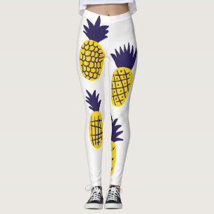 Legging Abacaxis minimalista, design abstrato colorido.