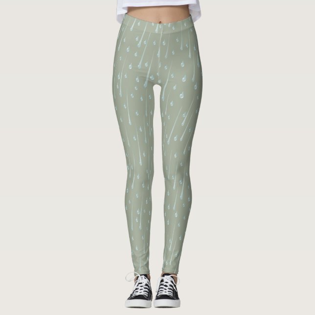 Legging Abate de gotas de chuva Fresco Dia chuvoso verde (Frente)
