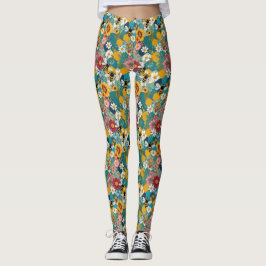 Legging Abejas y Florales Patrón de abeja flor