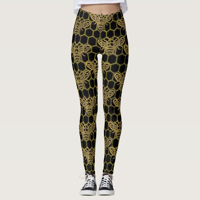 Legging Abelha de Ouro Preto CBDOilPrincess (Frente)