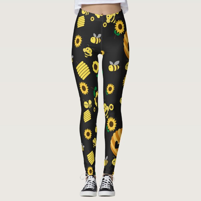 Legging Abelhas com colmeias e girassol (Frente)