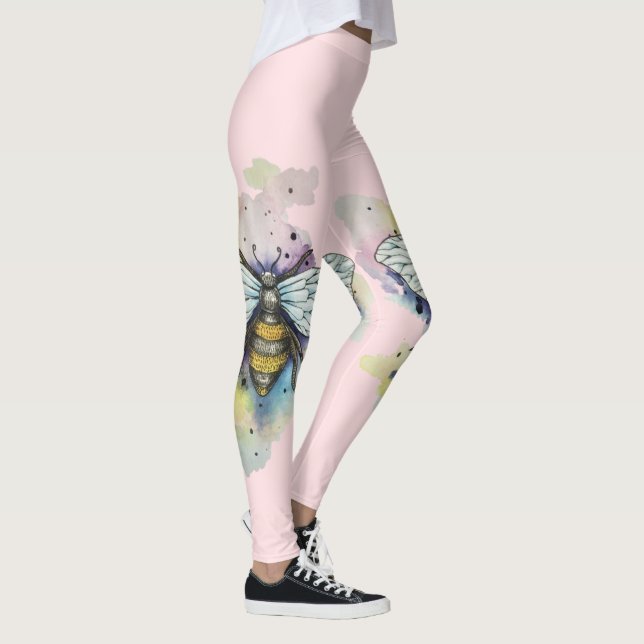 Legging Abelhas Cortadas E Pernas De Lavagem Arco-Íris (Direita)