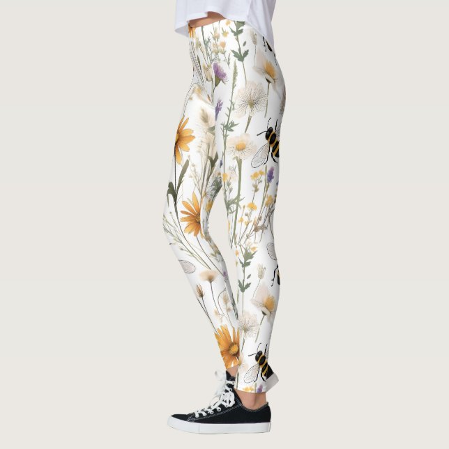 Legging Abelhas E Flores Selvagens, (Esquerda)