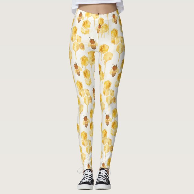 Legging Abelhas Melíferas Dourado Amarelo (Frente)