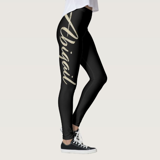 Legging Abigail white gold Handwriting Hose (Direita)