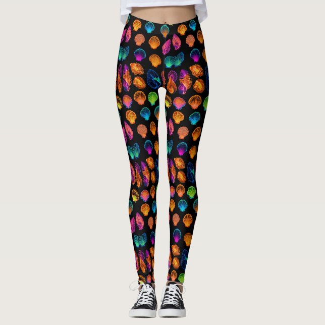Legging Abismo: Neon Shell dos Antigos (Frente)