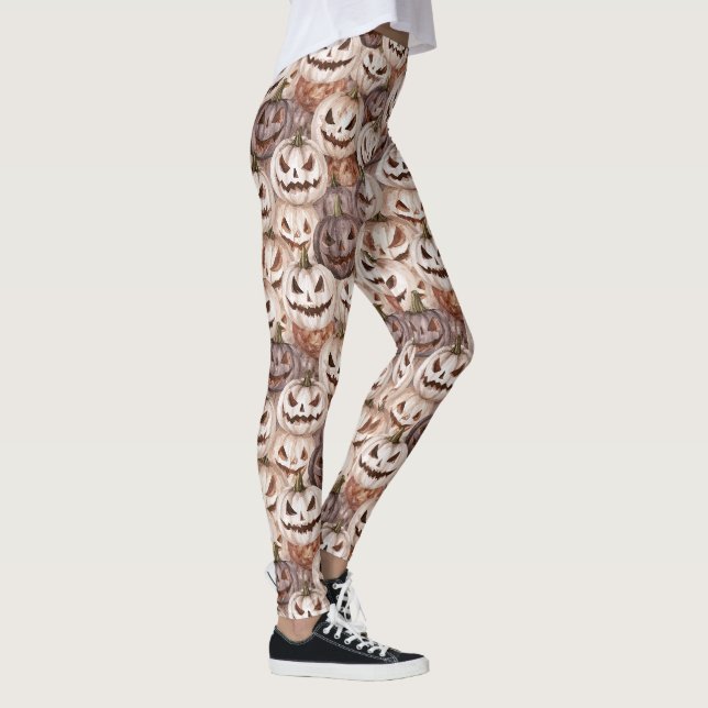 Legging Abóboras de Halloween Creme Borgonha (Direita)