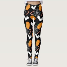 Legging Abóboras E Webs Halloween