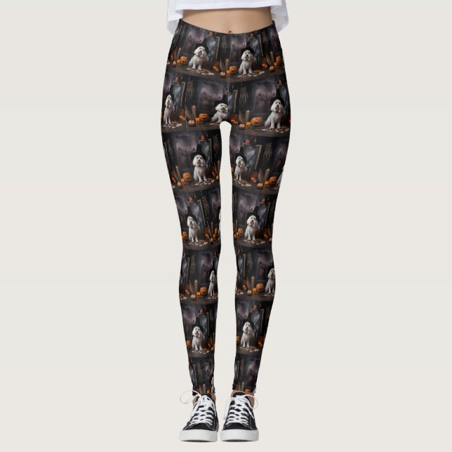 Legging Abóboras Maltesas de Halloween Assustadoras (Frente)