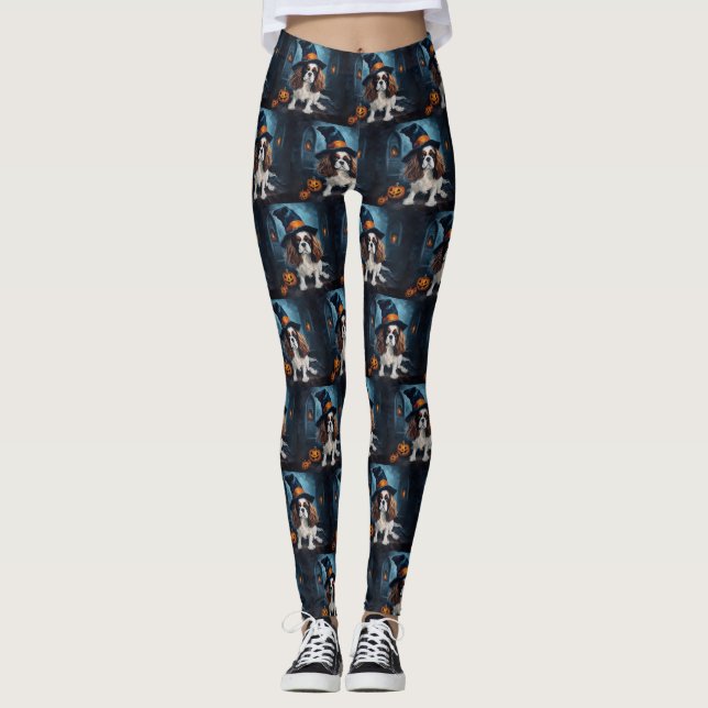 Legging Abóboras Rei Cavaleiro do Halloween Assustador (Frente)