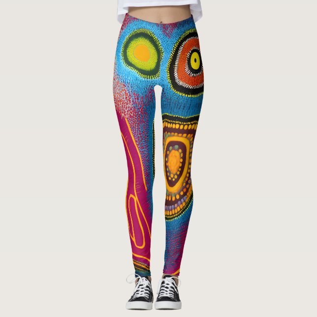 Legging Aboriginal Abstrato Art Vol 01 (Frente)
