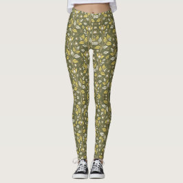Legging Abraçar a Natureza com Padrões Florais Elegantes