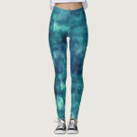 Legging Abstração da Aquarela Azul<br><div class="desc">Pintagem de abstrato com cor azul e lacrimejante ombre nublada.</div>