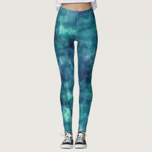 Legging Abstração da Aquarela Azul