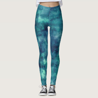 Legging Abstração da Aquarela Azul