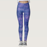 Legging Abstração de Aquarela Rosa-Violeta Azul<br><div class="desc">Pintura abstrato azul, violeta e cor-de-água rosa opalescente e opalescente.</div>