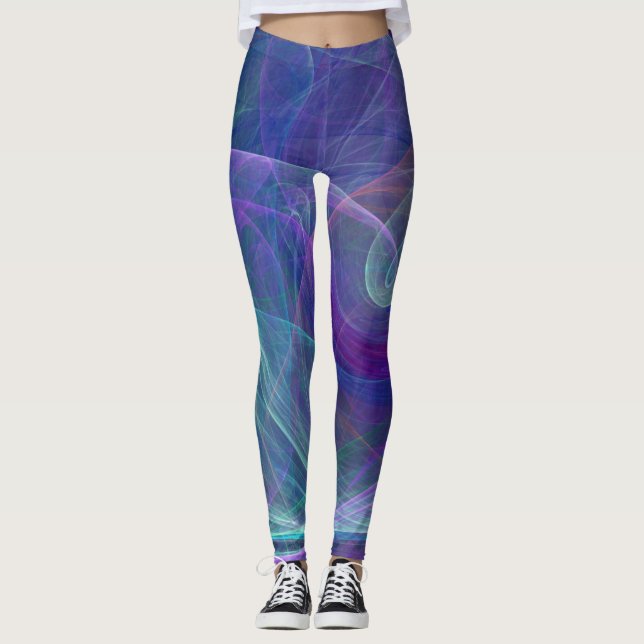 Legging Abstração do Ar Roxo Azul (Frente)
